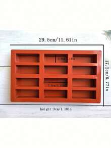 1pc Silicone Granola Bar Mold, 12-Cavity Rectangular Protein Bar Mold, Silicone Baking Mold Suitable For Butter/Chocolate/Candy/Cereal/Energy Bars - Multicolor - View 6