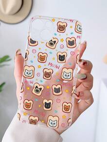 1pc Fashionable Cat Bread Pattern Full Coverage Transparent TPU Anti-Fingerprint Phone Case Compatible With IPhone 16 ProMax/16/16 Pro/16 Plus/11/15/15 Pro/15 ProMax/12/13/14 ProMax/XS/XR/11 Pro/11 ProMax/12 Pro/12 ProMax/13 Pro/13 ProMax/7 Plus/14 Pro/14 ProMax/14 Plus/7 Plus/8 Plus/8/SE2/12 Mini/13 Mini, Durable Anti-Yellowing Hard Shell - Multicolor - View 4