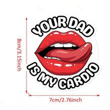 3/6/12张性感唇形贴纸，趣味卡通风格贴纸，适用于手机、笔记本、办公室等多种场景 - 白底 - 查看 8