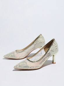 Fashionable Breathable High Heels For Women - Light Gold - View 8
