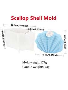 Moule en silicone pour coquillages 3D, thème océanique naturel pour bougies en cire de soja, plâtre, artisanat en résine, décoration d'intérieur élégante, cadeau - Un-blanc - Voir 2