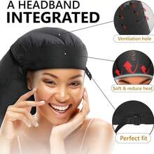 1pc Women's Large Hair Dryer Cap - With Adjustable Shoulder Strap And Soft Comfortable Fit, Quick Drying And Deep Conditioning, Suitable For All Head Sizes And Hair Types (Curly/Wavy/Loose), Purple Salon Quality Home Styling, Hair Dryer Cap Hair Care Heating Cap, Suitable For Back To School/Dorm/Bathroom/Bedroom/Living Room/Valentine's Day/Mother's Day/Holiday Party - Thickened version - View 3