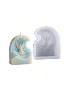 Angel Shaped Silicone Mold For DIY Wave Angel Scented Candle, 3D Plaster Candle Mold - Angel - View 4