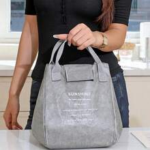 2pcs/1pc Large Opening Insulated Lunch Bag, Kraft Paper Lunch Tote Bag Suitable For Office Workers And Students. Large Capacity Insulated Lunch Box Bag With Portable Handle, Reusable And Lightweight. Multipurpose, Suitable For Lunch, Picnic, Travel And Snack Storage, Kitchen Supplies, Kitchen Accessories, Kitchen Essentials, Mother's Day Gift - Multicolor - View 12