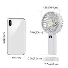 Ventilador portátil 3 em 1 de 1200mAh, ventilador de resfriamento para ambientes externos, ventilador portátil silencioso, ventilador portátil recarregável, 5 velocidades de vento, indicador de bateria em tempo real, ventilador dobrável recarregável via USB, ventilador pessoal silencioso - Multicolorido - Ver 8