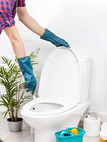 2只/1双冬季家用清洁手套，加厚抓绒内衬保暖，耐用防水外层材料防油防污，符合人体工学设计提升清洁效率，保护双手免受粗糙和裂纹的伤害。 - 藍色 - 查看 5