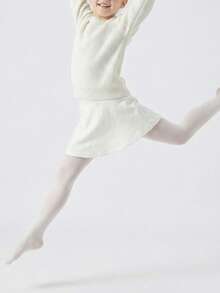 3 PCS Young Girls' Summer Dance Leggings - Stretchy White Tights With Mosquito Protection For Practice, Shows & Everyday Wear - Multicolor - View 4