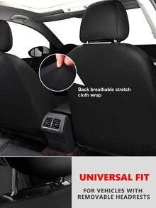 Universal PU Leather Car Seat Covers - Full Coverage, Breathable & Waterproof, Elastic Sides, 4pcs Set (2 Seats) Or 9pcs Set (5 Seats) Full Set, Airbag Compatible, Water-Resistant & Easy To Clean, Suitable For Most Sedans, SUVs, MPVs - A Style - View 5
