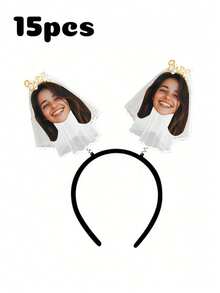 Personalized Wedding Party Decorations, Custom Face Cutouts, Suitable For Wedding Party Photo Props And Decorations, Personalized Photo Headbands, Custom Wedding Hat Headbands, Party Decorations, Bridal Shower Gifts - Multicolor - View 8