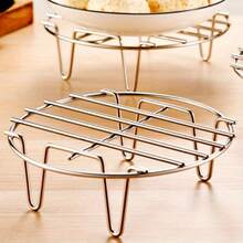 Rejilla redonda multifuncional de acero inoxidable para cocinar al vapor y hornear - Tres en uno: rejilla de vapor/rejilla de enfriamiento para horno/rejilla de enfriamiento para utensilios de cocina. Compatible con diversos utensilios de cocina y freidoras de aire. Accesorio de cocina. - Rejilla redonda para horno de vapor - Ver 9