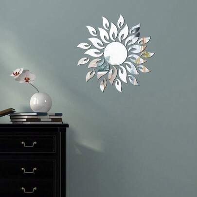 Bộ 27 miếng dán trang trí gương hình hoa hướng dương thời trang