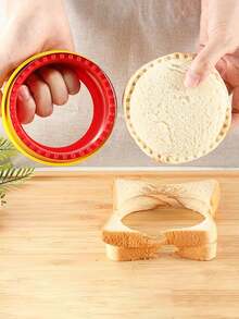 Bộ 1 khuôn cắt và dán bánh mì bằng thép không gỉ, khuôn làm bánh mì kẹp bỏ túi, khuôn tạo hình bánh mì kẹp mứt, khuôn cắt bánh quy hình gấu dễ thương, khủng long, trái tim, tròn, vuông, ngôi sao. - xanh + vàng - Xem 4