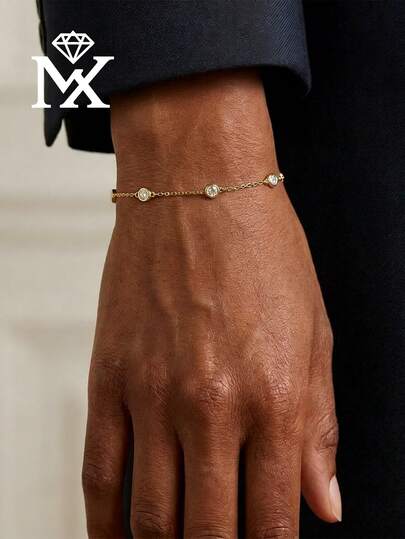 SYMFNY 1 chiếc vòng tay bạc 925 đính đá Moissanite thời trang, phù hợp cho nữ giới đeo hàng ngày, đi làm, dự tiệc, đi nghỉ mát, sinh nhật, Ngày Valentine, Ngày của Mẹ, Lễ Phục Sinh, kỷ niệm ngày cưới, quà tặng trang sức Giáng sinh.