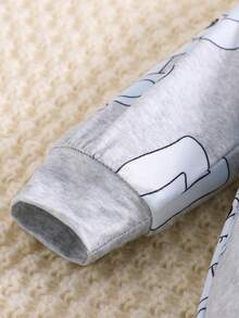 3pcs/Set Striped Cute Elephant Newborn Baby Romper Jumpsuit - Silver - View 5