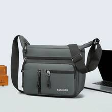 Lightweight Men's Multi-Pocket Messenger Bag, Durable Nylon Material, Ideal For Commuting And Travel - Multi-pocket 2 - View 14