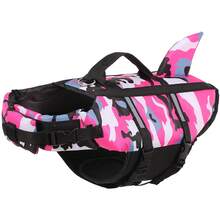 Pet Dog Life Jacket Vest Clothes Life Vest Collar Harness Dog Swimming Swimwear Summer Camouflage Shark Blue Purple Red - Blue - View 10