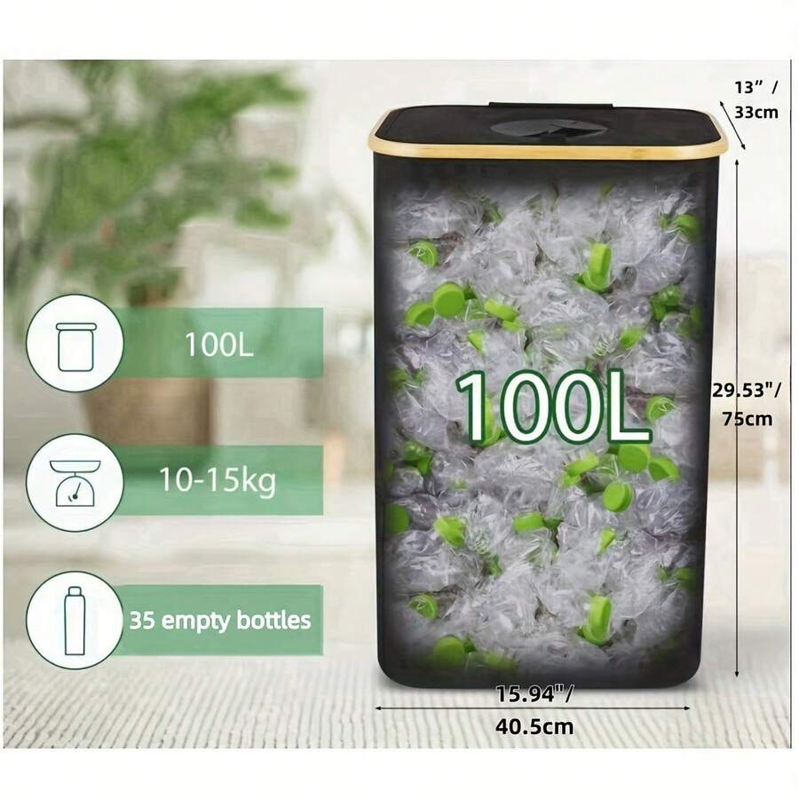 1/2pcs Extra Large Reusable Grocery Bag, Large Bottle Holder, Foldable Bamboo Kitchen Deposit Bottle Storage Box - Black - Multicolor - View 1