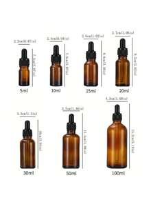 5pcs Amber Glass Dropper Bottles With Glass Dropper Dispenser, Suitable For Essential Oils, Aromatherapy, Perfume, Lab, Pharmaceuticals, Liquids, Travel, Glass Bottles With Glass Dropper - Brown Bottle - View 2