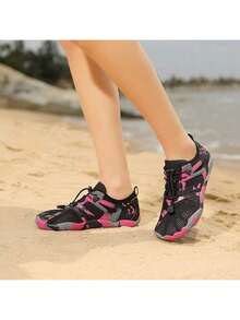 男士轻便速干赤足沙滩鞋，适合徒步、登山、冲浪、漂流、钓鱼。女士游泳水鞋 - 黑紅色 - 查看 10