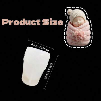 Resin Silicone Mold - Sleeping Swaddled Baby Figure For Easy Demolding, Multi-Purpose & Reusable Use | Candle Making Mold, DIY Epoxy Resin & Clay Plaster Craft For Soothing Home Decor, Calming Atmosphere | Ideal For Resin Artisans & Mindful Crafting