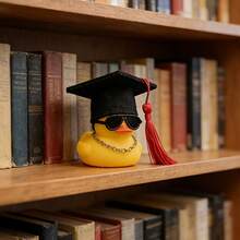 1pc Graduation Season Duck With Hat & Fashion Glasses Decor, Car Dashboard Decoration, PVC Car Interior Accessory, Suitable For Motorcycle & Bicycle, Office Desk Ornament, Decorative Element, Car Accessory, Office Decor, Holiday & Graduation Gift - A - View 8