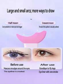 3pcs Eyeshadow Stencil, Crescent Moon Shaped Eyeliner Stencil, Silicone Lash Separator, Makeup Tools - Multicolor - View 5