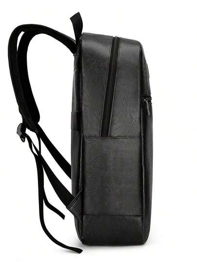 Faux Leather Vintage Backpack, Slim 15. 6 Inch Laptop Bag, Casual Travel Daypack, Brown/Black Vacation School Summer Water-Proof Carry On PU Leather Business Casual Black Husband Purse Holiday The Sporty Life Men Bags Gift Bag Bag Pack Backpacks Travel Must Haves Large Bag Spring Vintage Bags School Supplies School Backpack Laptop Bag For Men School Bags Large Capacity Bag Office Bag, Camping