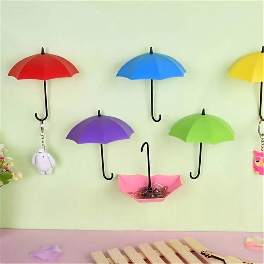 4/8pcs Strong Adhesive Hooks, No Drilling Required, Suitable For Hanging Umbrellas, Keys, Etc. Multi-Purpose Hooks For Kitchen And Home Decor, Size: 12cm X 11cm - A - View 1