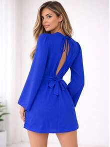 Women Jumpsuits - 寶藍色 - 查看 3