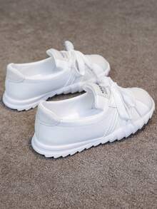 1 Pair 2026 Spring/Autumn New Korean Style Kids' Fashion Sneakers, Girls' Soft-Sole Shoes, Girls' Casual Shoes - White - View 6