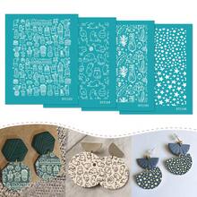 仙人掌/猫/星星图案打印模板，优质纸质材料，适用于软陶DIY、陶瓷、耳环、项链、珠宝制作工具 - 多色 - 查看 1