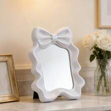 Y2K Style Vanity Mirror, Cute Bow Design Single-Sided Tabletop Makeup Mirror, Compact Desktop Mirror, High-Definition Glass Mirror Surface, Suitable For Bedroom Vanity Or Makeup Table, Portable Small Mirror - Multicolor - View 14