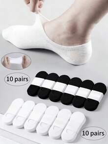 5/10/15/20/30/40 Pairs Unisex Invisible Paper Boat Socks, Casual Sports Thin Liner Socks (No Card Paper), Summer No Show Socks - Multicolor - View 28