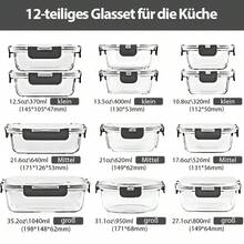 32 - teiliges Glasspeicherset für Lebensmittel (16 Glasschalen + 16 Deckel) mit verbesserten Rastdichtdeckeln – luftdichte Lunchbox, geeignet für Mikrowelle/Ofen/Kühlschrank/Geschirrspüler (Grau) - Grau - Übersicht 8