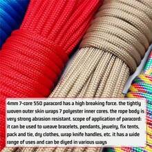 31m/Set High Strength Paracord, 7-Strand 4mm Diameter 550LBS Polyester Rope, Outdoor Gear Rope, Camping Tent Rope, Cargo Binding Rope, Suitable For Tool Anti-Slip Wrapping, DIY Weaving, Clothesline, Multi-Color Durable Multipurpose Rope - Multicolor - View 4