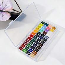 Conjunto de Tinta Aquarela Pérola com 48 Cores - Para Pintura Chinesa Tradicional, Tângue, Caligrafia e Obras de Arte Coloridas, Ferramentas de Pintura de Qualidade Profissional - Peça única - Visão 8