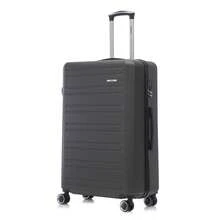 YONSLY Hard Shell Suitcase 20/24/28 Inches With 4 Wheels 360° Combination Lock Double Zippers Soft Rubber Handle Mesh Pocket Lightweight For Vacation - 深灰色 - 查看 9