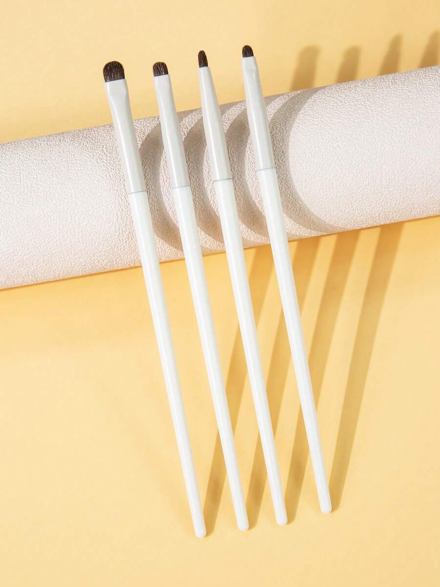 SEPROFE 4支装眼影刷套装，优质马毛眼影刷，适用于眼角和眼尾，打造自然轮廓妆容，4个刷头适合日常眼影使用 - 白色 - 查看 1