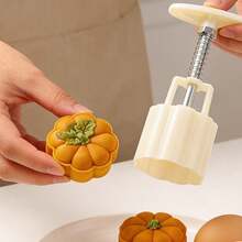 Bộ 3 khuôn làm bánh trung thu hình quả bí ngô, khuôn ép tay bằng nhựa, khuôn dập bánh quy. Thích hợp để làm bánh trung thu, bánh đậu xanh, bánh quy, kem phủ, các loại bánh nướng cho Lễ Tạ ơn. Được làm từ chất liệu cao cấp, dễ lấy bánh ra khỏi khuôn, có thể tái sử dụng. - trắng - Xem 4