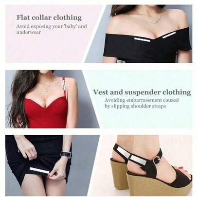 108pcs Creative Transparent Double-Sided Tape For Women, Clothing, Dress Anti-Exposure Fixative Sticker Strips/ 72pcs/ 36pcs/ 10pcs (Standard Size Is 36pcs)