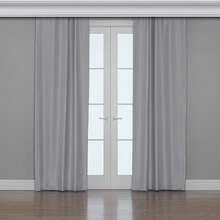 Rèm cửa cản sáng bằng vải voan mỏng, giúp làm tối phòng. - Màu Xám nhạt - Xem 2