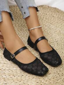 黑底網紗-黑菱格