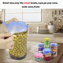 12 Pack Small Stretch Thick Durable Silicone Can Lid Reusable Silicone Yogurt Lids Storage Covers Seal Cups Small Bowls Jars Fruits Covers - Multicolor - View 3