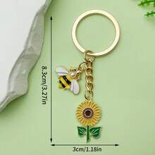 Aesthetic Bumble Bee Honeycomb Sunflower Keyring Fashion Enamel Flower Honey Jar Keychain For Women Girls Bag Charm Pendant Accessories Cute Backpack Decor Lanyard Car Key Holder Jewelry Gift For Bee Lovers Gardeners Teachers Bestie Sister Daughter Birthday Anniversary Christmas Stocking Stuffer Mother Day Present Gold Plated Alloy Metal Dainty Pearl Bee Charm Vibrant Yellow Summer Vibe Jewelry Boho Style Floral Key Chain Unique Handbag Ornament Purse Decoration Clasp Small Gift Idea For Kids Teens Students Tiny Cute Charms Durable Lightweight High Quality Craftsmanship Non-Tarnish Gold Tone Shiny Enamel Finish Nature Inspired Accessory Sweet Honeybee Theme Jewelry Collection Party Favors Wedding Guest Gifts Back To School Accessory Graduation Gift For Her Romantic Floral Bee Jewelry Fancy Key Organizer For House Keys Office Keys Wallet Charm Decorative Piece High Grade Texture Gift Box Choice - LS296-8.4g - View 32
