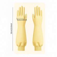 1/3 piezas Guantes de goma gruesos de PVC para lavar platos, de una sola capa con gancho incorporado, diseño de puño elástico, multiusos para limpiar la cocina, el baño y la ropa - A - Ver 5