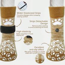 EXPAWLORER Anti Slip Dog Socks To Prevent Licking Paws, Dog Shoes Hot Pavement, Dog Booties Small Medium Large Senior Dogs, Traction Control Boots & Paw Protectors Hardwood Floors - 黑色 - 查看 2