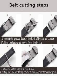 WilliamPOLO 男士皮带，仿皮自动扣商务休闲腰带，适合青年和中年人，用途广泛，可裁剪至合适长度 - 彩色 - 查看 10