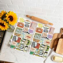 MEMNUN 2条水彩沙丁鱼罐头印花厨房毛巾，15.75*23.62英寸（40*60厘米），超柔软吸水超细纤维抹布，现代厨房装饰，烹饪烘焙必备，清洁用品，适用于餐厅、厨房、节日、所有季节 - 彩色 - 查看 6