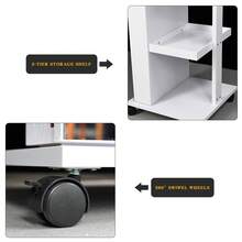Gurexl 360° Rotating  Jewelry Armoire, Full Length Mirror With Jewelry Storage Rear Storage Shelves - White - View 2