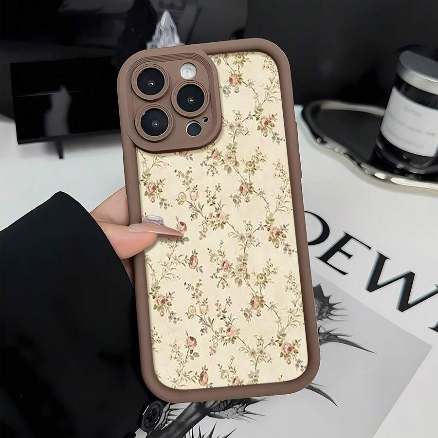 Floral pattern cream background delicate roses and vines. This stylish phone case is compatible with Samsung, Apple, VIVO, OPPO, , Transsion, , and Honor. Made of TPU silicone, it offers shock and drop protection and a superior feel. It's an ideal gift for family, friends, and loved ones, and a perfect choice for valentines day and Year's gift.phone case, case, 17 pro case,ipad case,phone cases, 16 case, 17 case, 15 case, 17 pro max,phone case 15, 16 plus case, 14 case,case - Marrón - Ver 1
